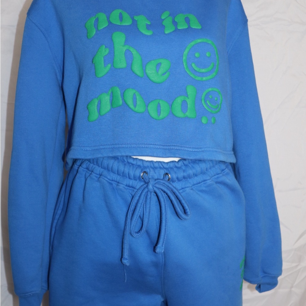 Fashion Nova Blue and Green Lounge Set